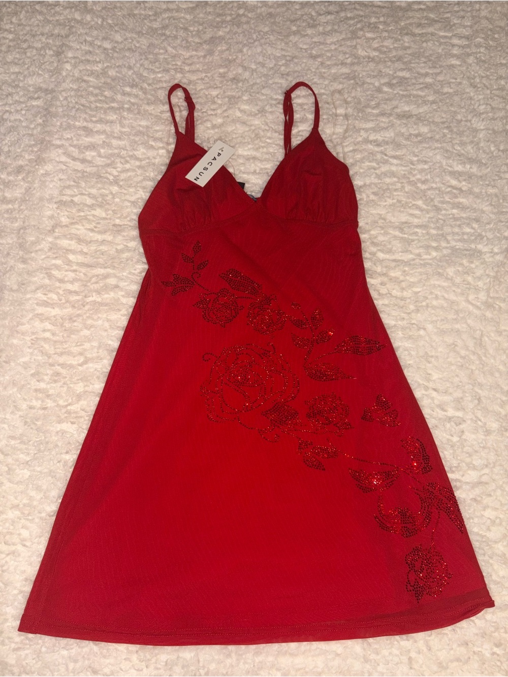 PacSun Red Rhinestone Mini Dress - Picture 2 of 5